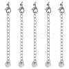 5Pcs 304 Stainless Steel Curb Chain Extender STAS-YW0003-60P-1