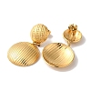 Textured Half Round Ion Plating(IP) 304 Stainless Steel Stud Earrings for Women EJEW-L287-015G-2
