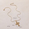 Vintage 304 Stainless Steel with Clear Glass Hollow Jesus Cross Pendant Necklaces for Women Men JW8660-5