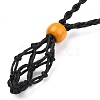 Adjustable Braided Waxed Cord Macrame Pouch Necklace Making NJEW-I243-A06-3