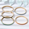 304 Stainless Steel Enamel Striped Hinged Cuff Bangles for Women SA-CBAC920-06G-1
