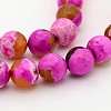 Natural Fire Crackle Agate Faceted Round Beads Strands G-A134-02G-8mm-1