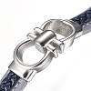 Men's Braided Leather Cord Bracelets BJEW-H559-15B-2