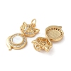 Brass Micro Pave Clear Cubic Zirconia Pendants KK-B083-34C-G-2