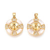 Brass Micro Pave Cubic Zirconia Cup Pearl Peg Bails Pin Pendants KK-T079-05G-1