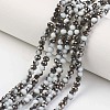 Electroplate Opaque Glass Beads Strands EGLA-A034-P6mm-P09-1