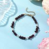 Natural Garnet Chip Beaded Bracelets for Women BJEW-JB11742-05-1