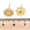 Brass Micro Pave Cubic Zirconia Stud Earrings for Women KK-A305-03G-6