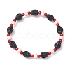 Synthetic Turquoise & Glass Seed Beads Bracelets BJEW-JB12170-01-2