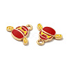 Rack Plating Alloy Enamel Charms ENAM-O050-03G-2