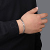 Tarnish Resistant 201 Stainless Steel Curb Chain Bracelets with Lobster Claw Clasps for Men BJEW-P316-01B-P-2