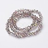 Electroplate Transparent Glass Beads Strands EGLA-A034-T4mm-S19-2