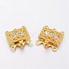 Golden Tone Brass Rhinestone Clasps X-KK116-G-1