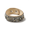 Faux Suede Snap Cord Bracelet BJEW-F428-08-4