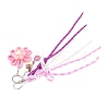 Flower Handmade Woven & Polyester Cord & Resin & Acrylic Beaded Pendant Decorations HJEW-JM04421-01-4