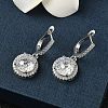 925 Sterling Silver Micro Pave Cubic Zirconia Hoop Earrings EJEW-B147-01B-01-2