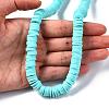 Flat Round Handmade Polymer Clay Beads CLAY-R067-10mm-20-7
