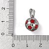 Trendy Necklace Findings 304 Stainless Steel FootBall/Soccer Ball Pendants STAS-L012-B01P-04-3