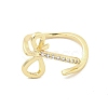 Brass Micro Pave Cubic Zirconia Cuff Rings RJEW-I103-073G-2