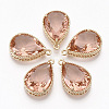 Faceted Glass Pendants GLAA-T010-016G-2