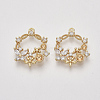Brass Micro Pave Cubic Zirconia Pendants Rhinestone Settings ZIRC-S064-025-1