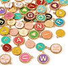 52Pcs 2 Styles Alloy Enamel Pendants FIND-TA0008-50-3