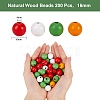 200Pcs 4 Colors Painted Natural Wood Beads WOOD-SZ0001-06-3