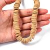 Flat Round Handmade Polymer Clay Beads CLAY-R067-12mm-37-7