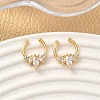 Brass Pave Clear Cubic Zirconia Circular/Horseshoe Barbell Nose Rings EJEW-D337-18C-G-1