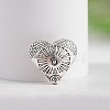 Tibetan Style Carved Heart Zinc Alloy Beads TIBEB-M028-01AS-1