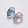 Transparent Spray Painted Glass Charms GLAA-R211-03-E02-2