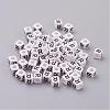 Letter R White Cube Letter Acrylic Beads X-PL37C9308-R-1