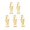 Light Gold Plated Alloy Enamel Pendants X-ENAM-R136-14A-1