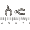 CZ Brass Micro Pave Cubic Zirconia Horse Shoe Charms LS-ZIRC-L018-13B-2