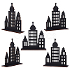 6Pcs Plywood Wooden Castle Display Decorations AJEW-AR0005-25-1