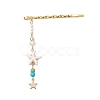 Starfish Synthetic Turquoise & Glass Beads Hair Bobby Pin PHAR-JH00108-4