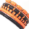 6Pcs 6 Styles Halloween Handmade Polymer Clay Beaded Stretch Bracelets Sets X1-BJEW-TA00490-5