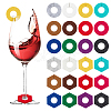 24Pcs 2 Style 12 Colors Felt Wine Glass Charms AJEW-BC0003-68-1
