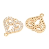 Brass Micro Pave Clear Cubic Zirconia Connector Charms CU-CBA7BFE-03H-G-2