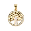 Brass Micro Pave Cubic Zirconia Pendants KK-D376-01G-1