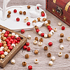 180Pcs 3 Colors Dyed Wood European Beads WOOD-GF0002-08-4