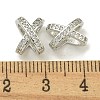 Letter X Rack Plating Brass Micro Pave Cubic Zirconia European Beads KK-K386-15P-3