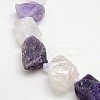 Natural Mixed Raw Rough Gemstone Amethyst and Crystal Beads Strands G-L159-16-2