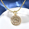 Brass Clear Cubic Zirconia Pendant Necklaces for Women LS-NJEW-A039-02E-G-1