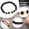 PandaHall Elite 1 Set Bear & Cross & Moon & Crown & Heart & Butterfly Brass Beaded Stretch Bracelets Set BJEW-PH0004-22-4