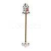 Lotus Shape Brass Screw Peg Bails KK-NH0008-06AS-1