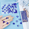 50Pcs Handmade Evil Eye Lampwork European Beads LAMP-SC0001-83-3