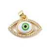 Brass Micro Pave Cubic Zirconia Pendants KK-B059-40G-C-1