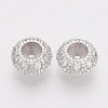 Brass Cubic Zirconia Beads KK-T025-03P-2
