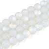 Frosted Imitation Jade Glass Beads Strands GLAA-T032-J10mm-MBB02-2
